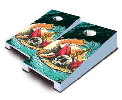 "Surfer's Skull Island" Tabletop Cornhole Set